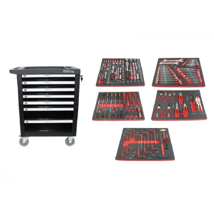 Carro de Ferramentas 7 Gavetas 160 Peças Kroftools