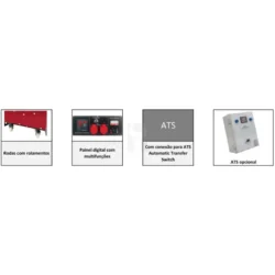 Gerador Diesel Trifásico Insonorizado NUAIR NGDT15000 12kW 15kVA 400V/230V