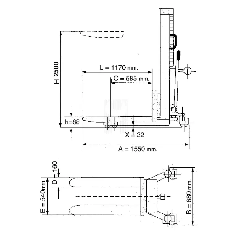 EMPILHADOR MANUAL AY-2500 APM AYERBE