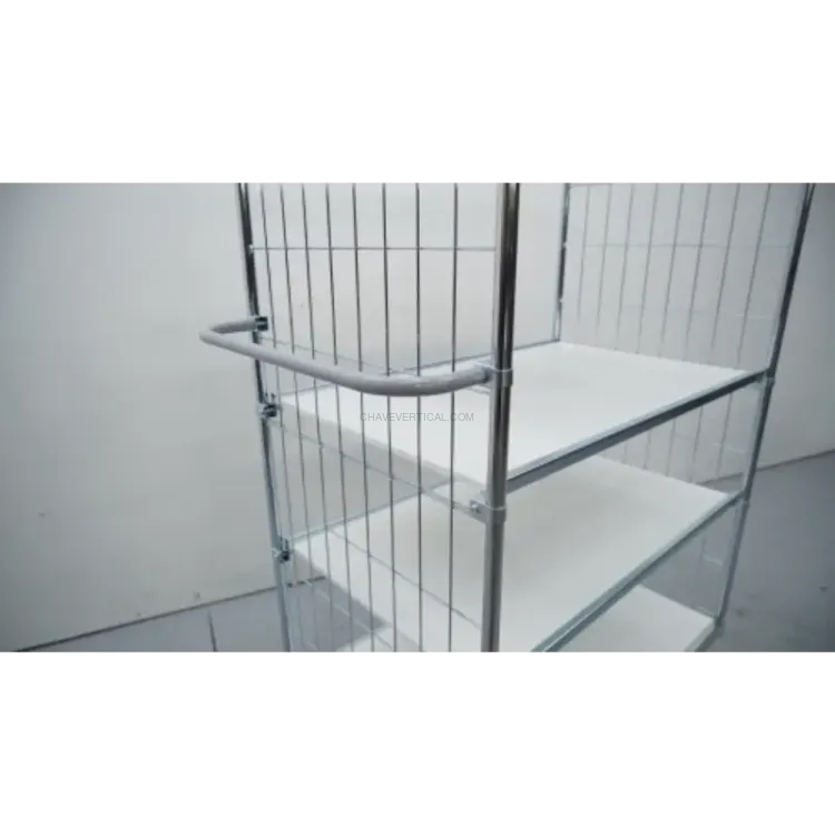 CARRINHO EM TUBO E PERFIL DE AÇO CROMADO