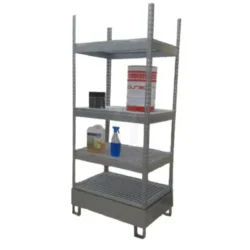 Estante de rede com retenção de líquidos ND 65kg 75L 900x600x2100mm