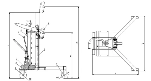 PORTA BIDÕES HIDRÁULICO PATAS EM V 480 MM ND
