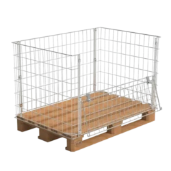 CESTO METÁLICO PARA PALETES 1200X800MM COM MEIA-PORTA