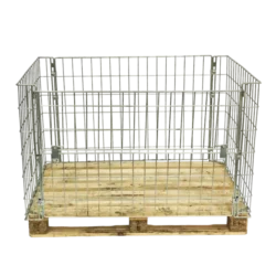 CESTO METÁLICO PARA PALETES 1200X800MM COM MEIA-PORTA