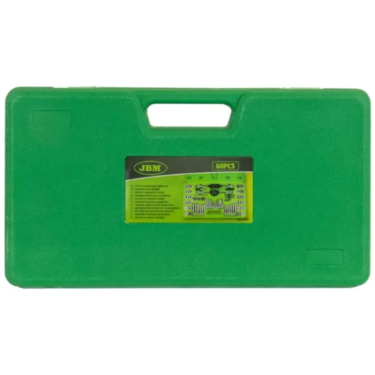 Conjunto de Machos e Caçonetes JBM 60 Peças Métrico UNC UNF NPT
