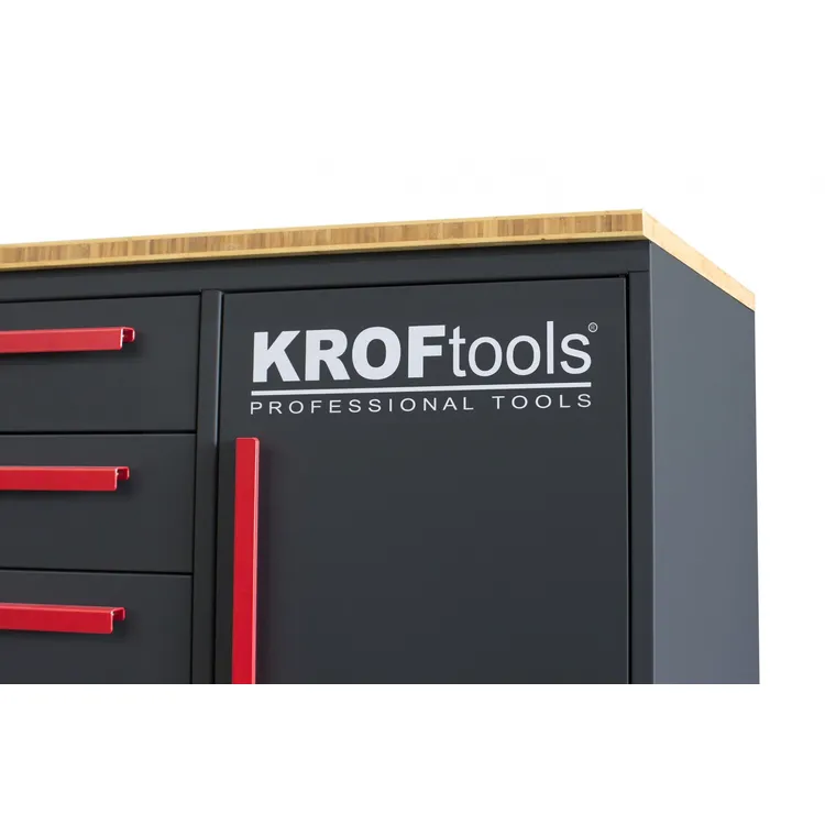 Bancada de Trabalho com Gavetas KROFTOOLS 2.85m Bamboo Premium