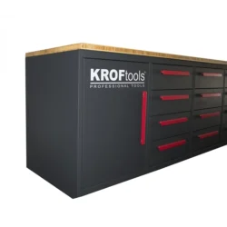 Bancada de Trabalho com Gavetas KROFTOOLS 2.85m Bamboo Premium