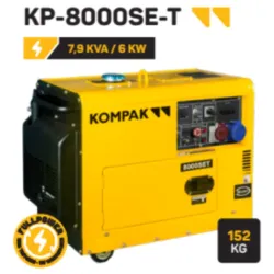 GERADOR DIESEL TRIFÁSICO 7.9KVA KOMPAK