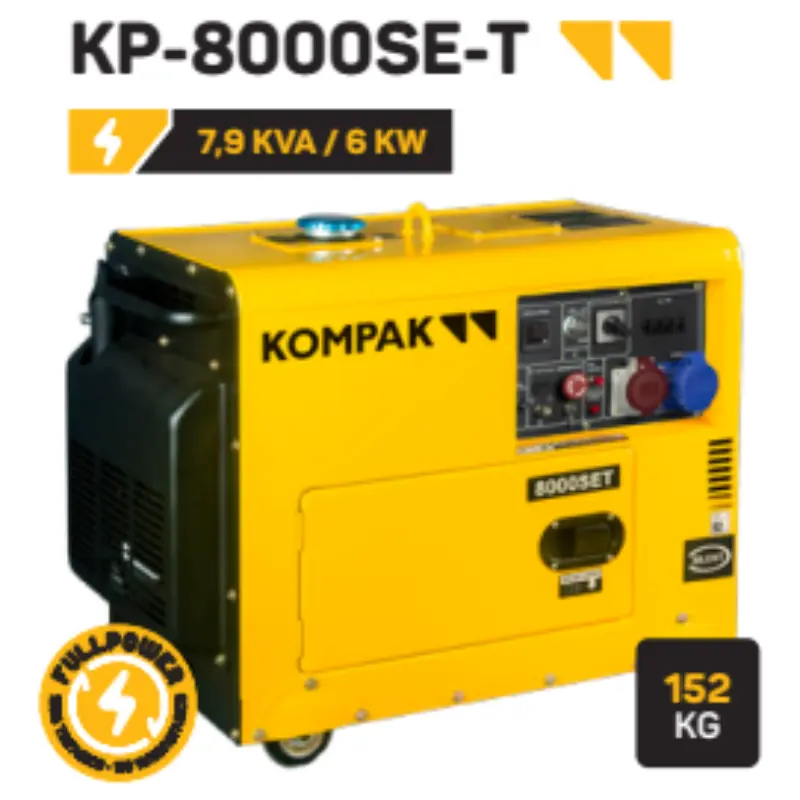 GERADOR DIESEL TRIFÁSICO 7.9KVA KOMPAK