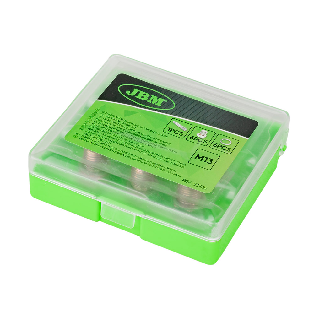 Kit Reparador de Roscas de Tampão Carter JBM M-13 7 Peças 0.25kg