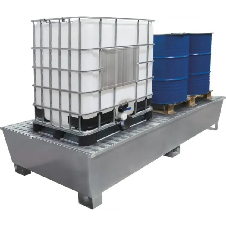 Bacia de Retenção 1000L com Grelha em Aço XXL para 2 IBC DRAKKAR