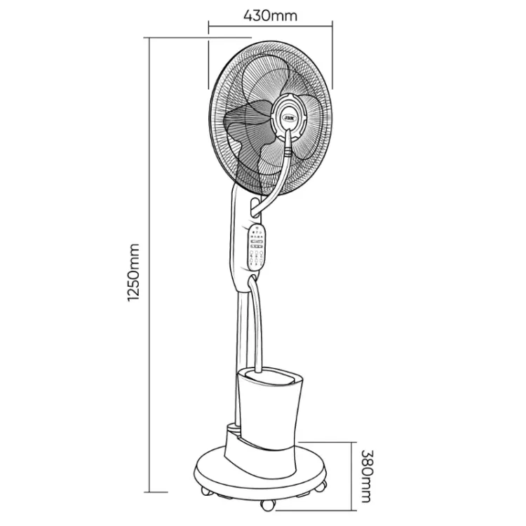 Ventilador de Pulverização de Água JBM 220-240V 75W