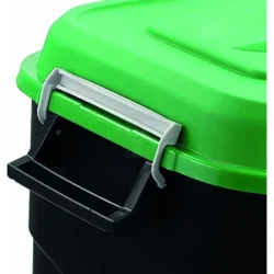 CAIXOTE DO LIXO 75L PRETO COM TAMPA VERDE TAYG
