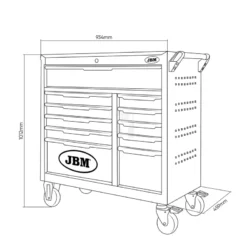 Carro de Ferramentas JBM 11 Gavetas 93kg Aço Inoxidável