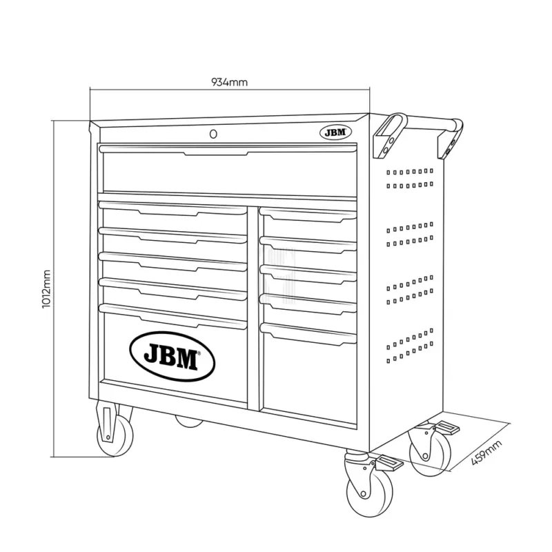 CARRO DE FERRAMENTAS COM 11 GAVETAS JBM