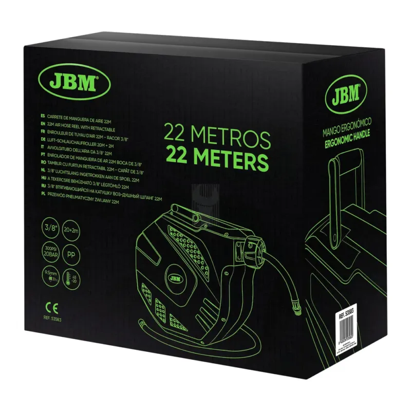 ENROLADOR DE MANGUEIRA DE AR 22M 3/8" JBM