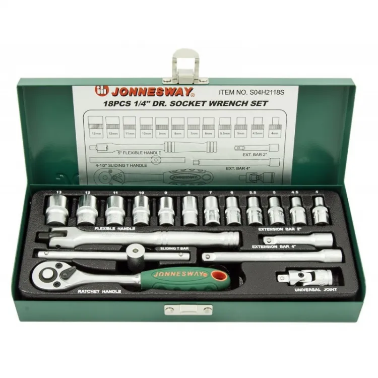 Jogo de Chaves de Caixa de 1/4” 18 Peças JONNESWAY
