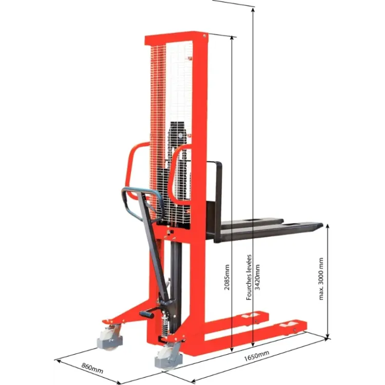 Empilhador Hidráulico Manual DRAKKAR 1T 3000mm 1000kg