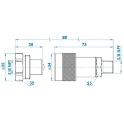 TOMADA RÁPIDA MACHO 1,6 LIT/MIN 700 BARES GCH HYDRAULIC