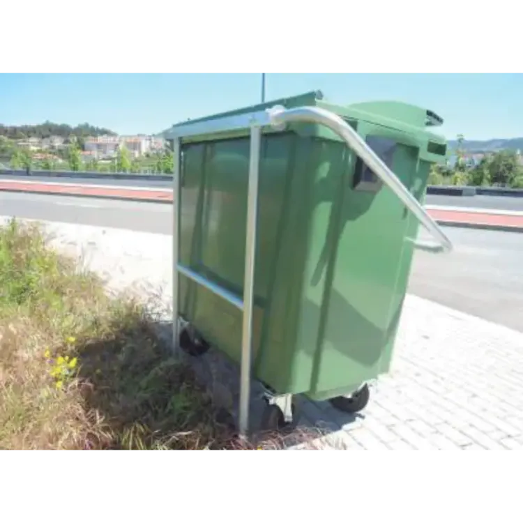 Suporte de Fixação para Contentor de Lixo 800L em Aço Galvanizado