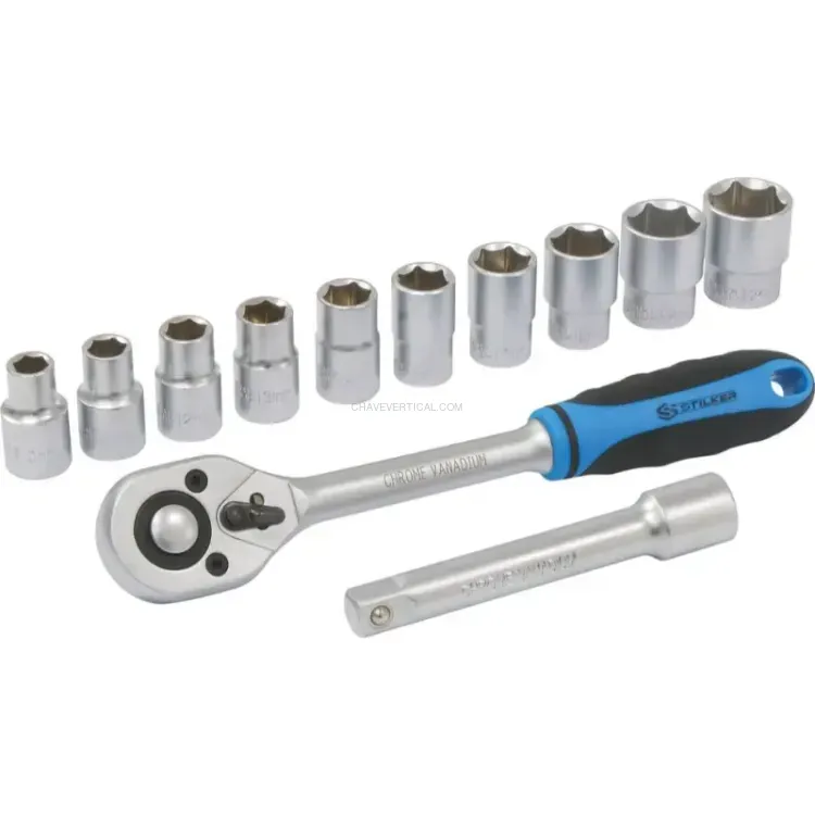 ROQUETE 1/2" 45 DENTES C/ 10 CHAVES DE BOCA STILKER
