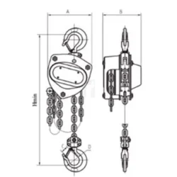 Diferencial de Corrente Manual INOX JAGUAR 0,25 T 3 m
