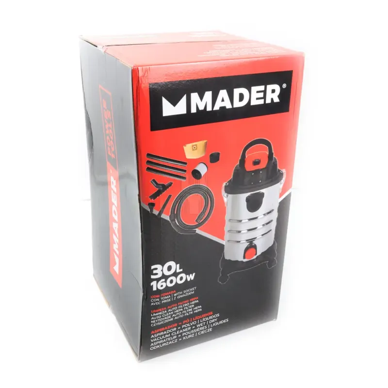 ASPIRADOR PÓ E LÍQUIDOS 30L 1600W MADER
