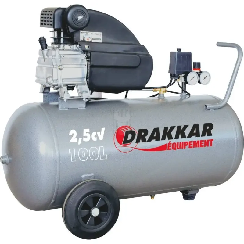 COMPRESSOR 100L 8 BAR 2,5 CV 230 V DRAKKAR COMPRESSOR 100L 8 BAR 2,5 CV 230 V DRAKKAR