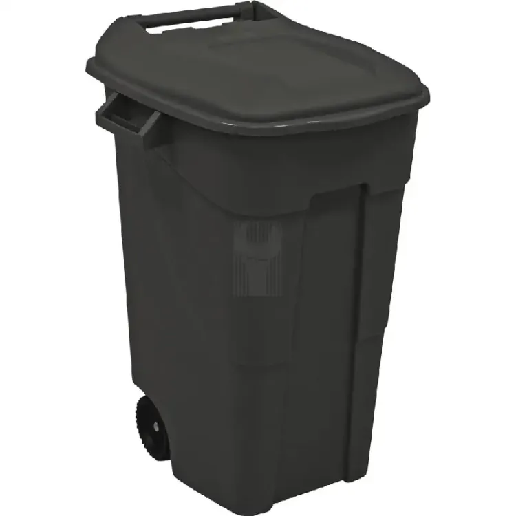 CONTENTOR DE LIXO COM RODAS 120L PRETO TAYG