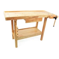 Mesa de Carpinteiro MADER 126cm Madeira de Borracha 100kg