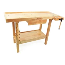 Mesa de Carpinteiro MADER 126cm Madeira de Borracha 100kg