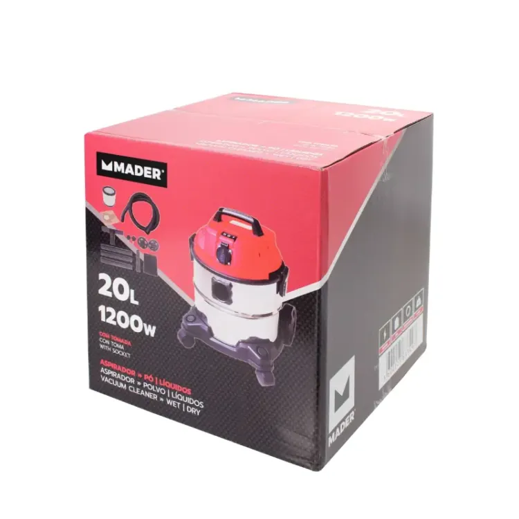 Aspirador Inox MADER 1200W 20L 230V
