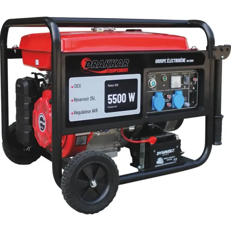 Gerador AVR Monofásico Gasolina DRAKKAR 5500W 13CV Arranque Elétrico