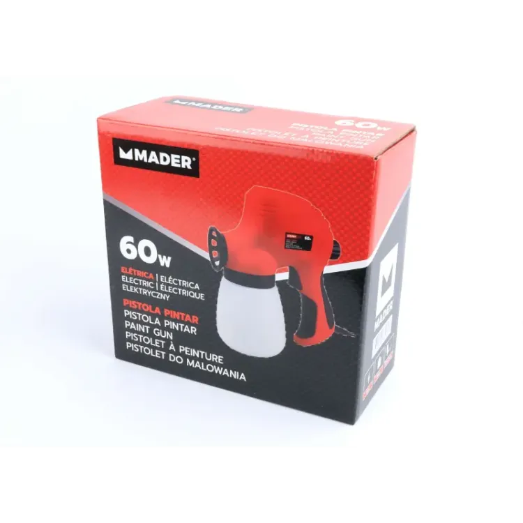 Pistola de Pintar Elétrica MADER 60W 230V 800ml 0.8mm