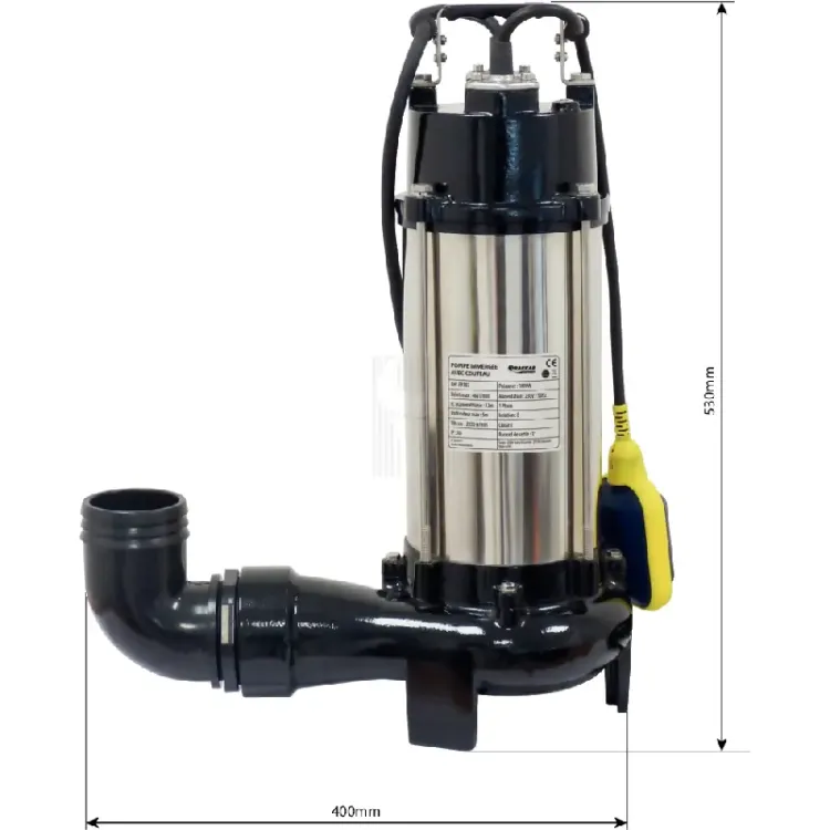 BOMBA IMERGÍVEL AUTOMÁTICA EM FERRO FUNDIDO 230V 1800W COM FACA DRAKKAR
