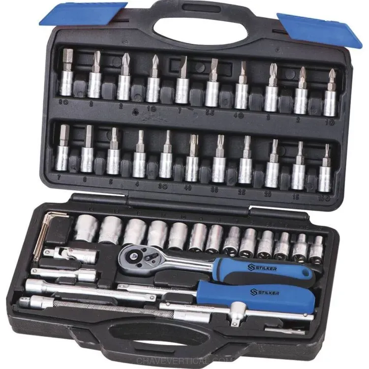 Caixa de Ferramentas STILKER 1/4″ 46 Peças Aço Cromo Vanádio 1.3kg