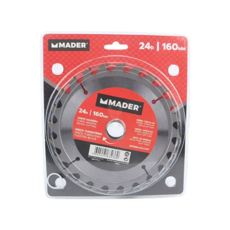 DISCO TUNGSTÉNIO PARA CORTE MADEIRA - 160MM - 24 DENTES MADER