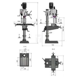 ENGENHO DE FURAR DE COLUNA COM MESA DE MOVIMENTOS CRUZADOS OPTIDRILL DH 40CTP