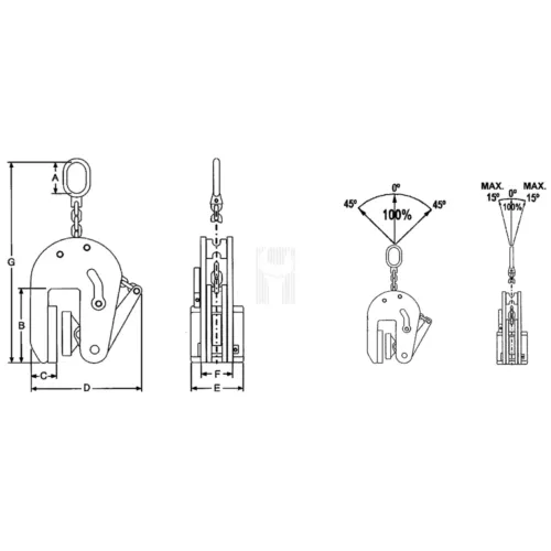 Garra de Elevação JAGUAR BNM-051 1000kg 17-37mm
