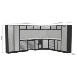 MOBILIÁRIO OFICINA 8 ELEMENTOS CANTO INOX DRAKKAR