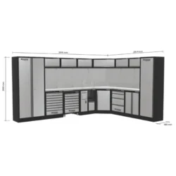 MOBILIÁRIO OFICINA 8 ELEMENTOS CANTO INOX DRAKKAR