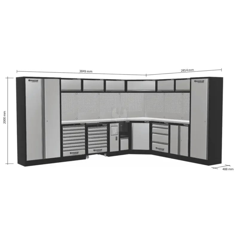 MOBILIÁRIO OFICINA 8 ELEMENTOS CANTO INOX DRAKKAR