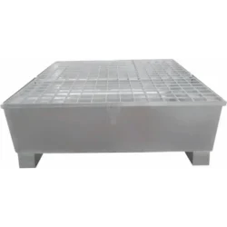 BACIA DE RETENÇÃO 440L C/ GRELHA EM AÇO PARA 4 BIDÕES DRAKKAR