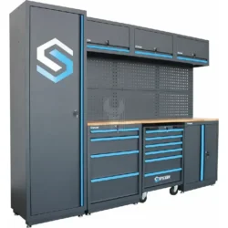 Mobiliário de Oficina 4 Elementos com Tampo em Madeira STILKER 2042mm