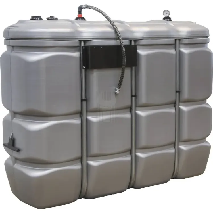 TANQUE DE ARMAZENAMENTO DE GASÓLEO PEHD 2000L DUPLA PAREDE COM ESTAÇÃO A GASÓLEO 230V 60 L/MIN