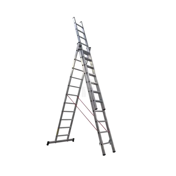 ESCADA ALUMÍNIO TRIPLA 3X15 DEGRAUS QUADRADO