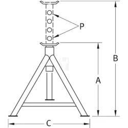 CAVALETE PARAFUSO 12T 320/500MM COMPAC