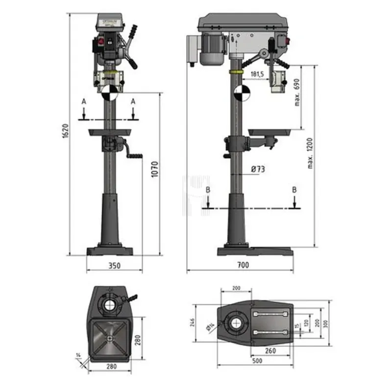 ENGENHO DE  FURAR COLUNA DQ25/400V OPTIMUM