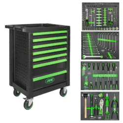 CARRINHO DE FERRAMENTAS 7 GAVETAS VERDE JBM
