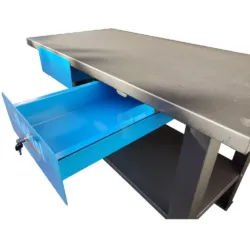Bancada de Trabalho Metálica 2 gavetas RAVIOL BT175 1750x700 mm